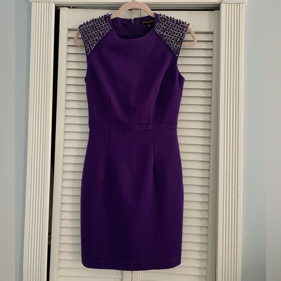 Beaded Cap Sleeve Dress, Size 2 - Picture 3 of 6